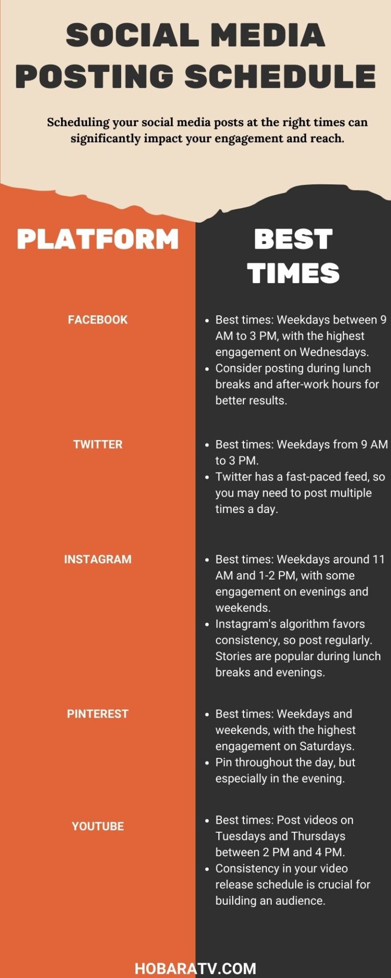 Social Media Posting Schedule