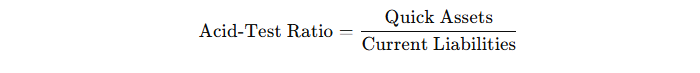 Acid-Test Ratio Formula